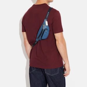 Coach men Sprint waist Belt Bag 24 Blue Sky Shoulder Bag